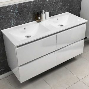 Logo Design Hotel Project Bathroom Vanities Double Sinks Ceramic Wash Basin E-120HD